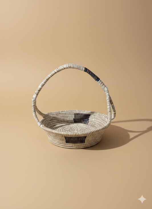 Corbeille à Fruits & Légumes Artisanale avec Anse — Tressée Main