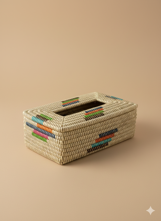 Boîte De Mouchoirs Artisanale Sénégalaise – Tressée à la Main