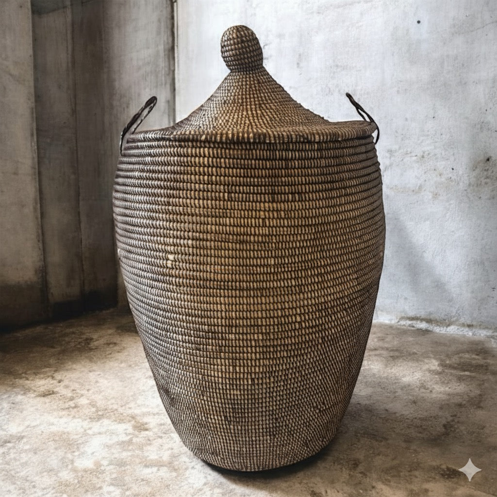 Panier à linge marron