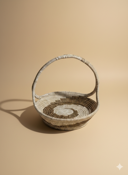 Corbeille à Fruits & Légumes Artisanale avec Anse — Tressée Main