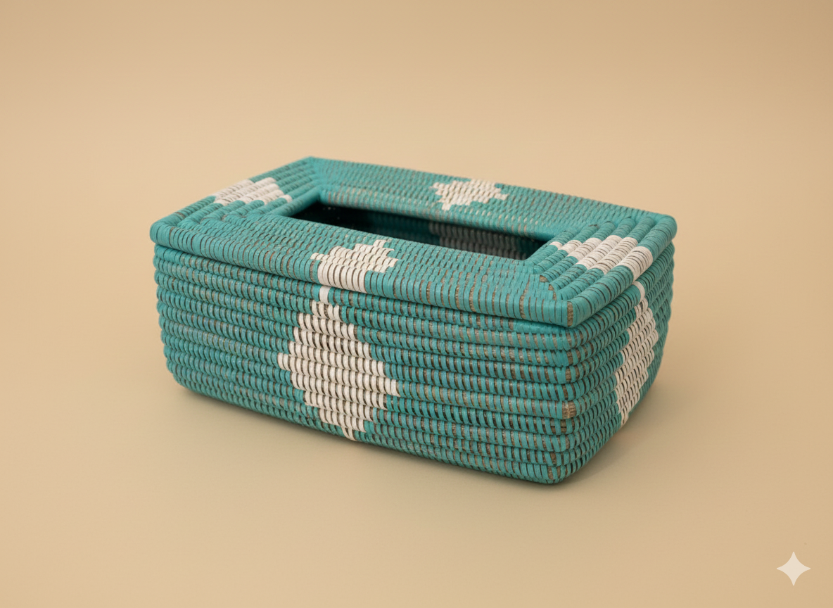 boîtes de mouchoirs Sénégalais en Herbe de Savane – Tressé à la Main