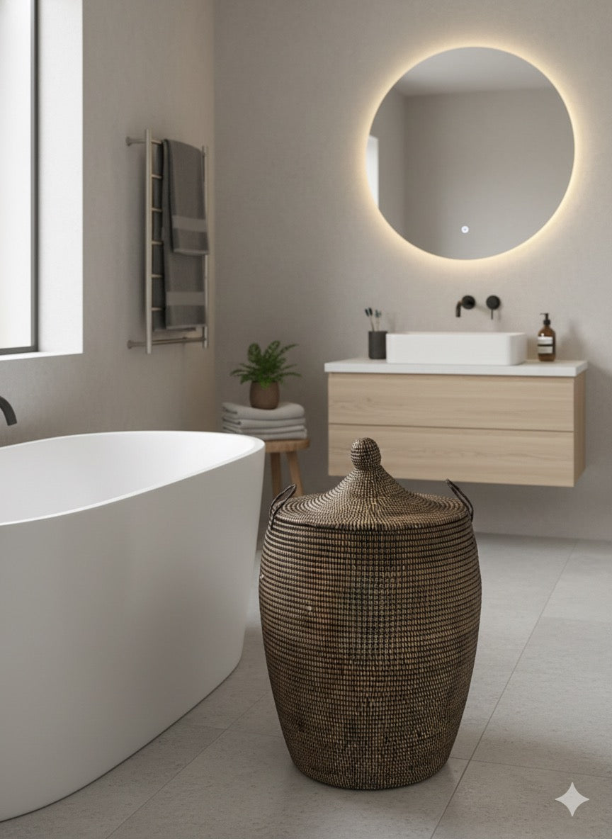 Panier à linge marron