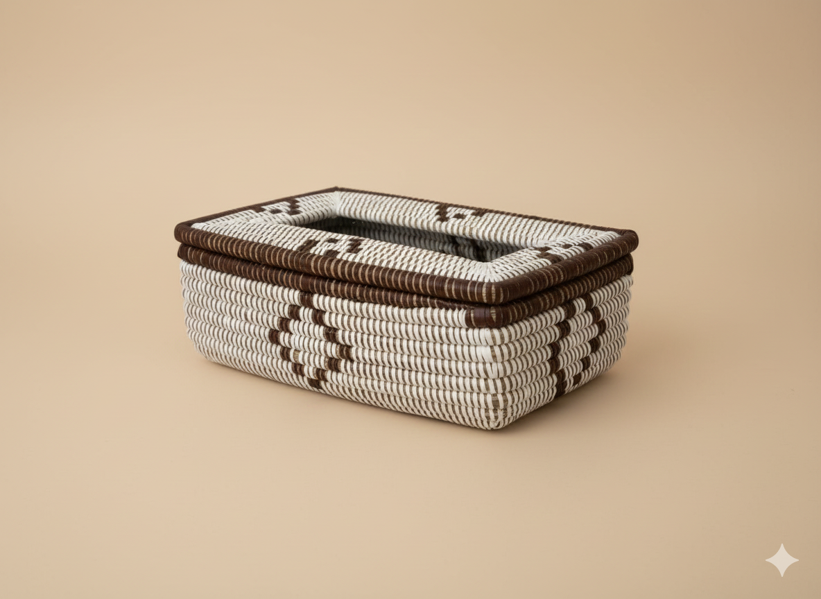 boîtes de mouchoirs Sénégalais en Herbe de Savane – Tressé à la Main