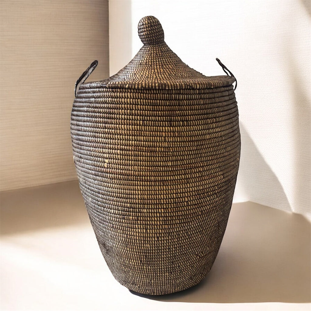 Panier à linge marron