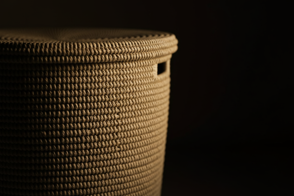 Hero Luxe — Détails Tressage Panier Blanc